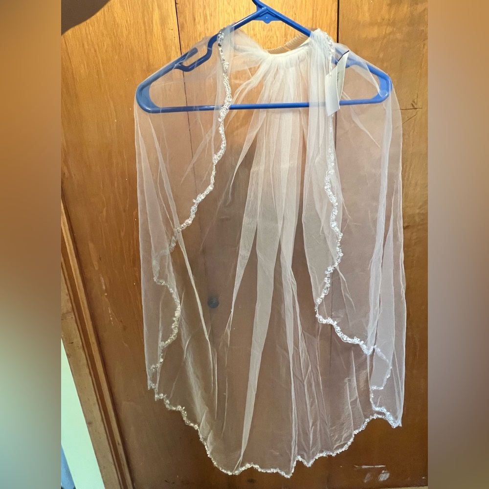 Ivory Veil with Dress Belt